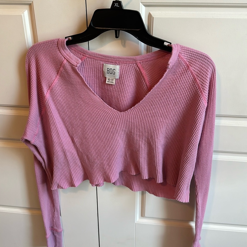 Urban outfitters thermal long sleeve crop top